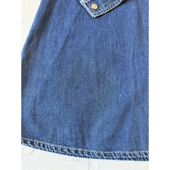 CALVIN KLEIN JEANS Blue Denim 100% Cotton Dress Red Accent Zipper sz 4 - Picture 6 of 7